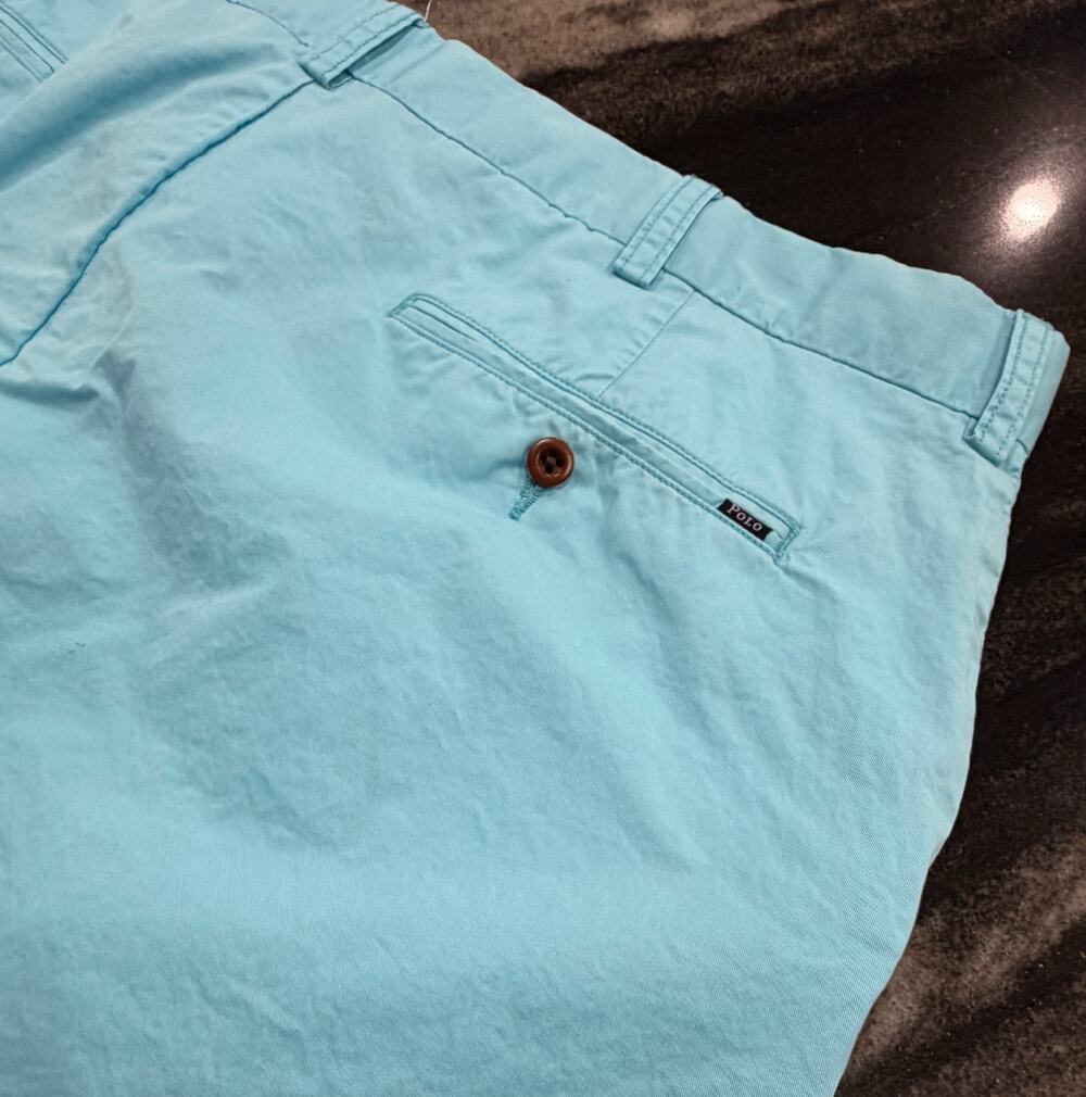 Polo Ralph Lauren Classic Fit Shorts Mens 38 Light Blue Chino Flat Front